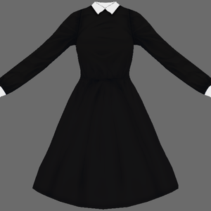 [VRoid] Black dress with white collar - dress texture