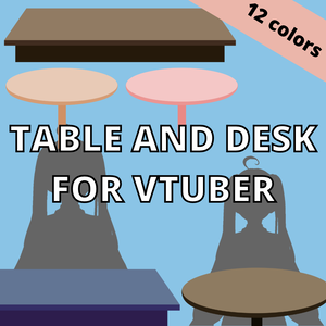 Desk and Tables - Assets for VTuber | 12 colors | VTuber Streaming Room Assets - Simple - Cute | Twitch - Youtube | 