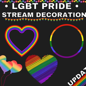 12x PRIDE STREAM DECORATION | lgbt, Rainbow, Pride Month, Love, Assets, Props, Frame, String, Twitch | Instant Digital Download