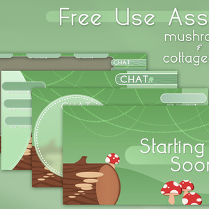 VTUBER Mushroom Stream Overlay Package