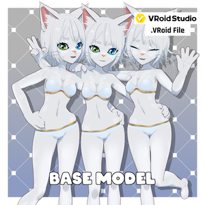 [カスタマイズ可能/Customizable] Cat Girl - Moon White [.VRoid File]