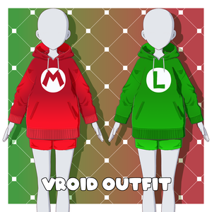 [VRoid Outfit/衣装] Mario/Luigi Hoodie