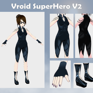 Vroid Outfit /Free Hair SuperHero V2
