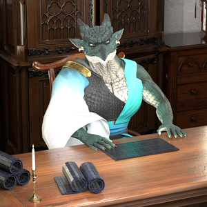 anthroDragon_green　竜人さん緑色