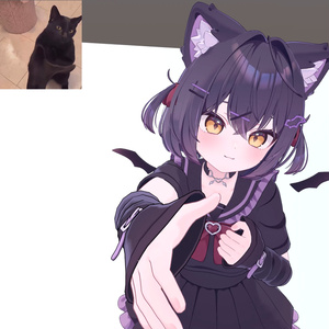 【無料】拍手(握手)をする黒猫のアニメーション