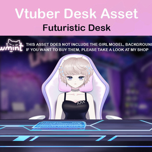 Cyber Futuristic Desk - Vtuber asset
