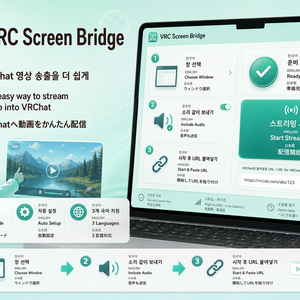 【1DAY-FREE】【VRChat】VRC Screen Bridge｜Easy PC Video Window Streaming Tool for VRChat