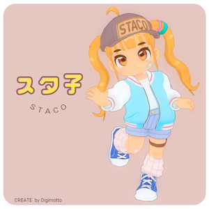 スタ子　ブルー（cluster対応／VRMアバター）