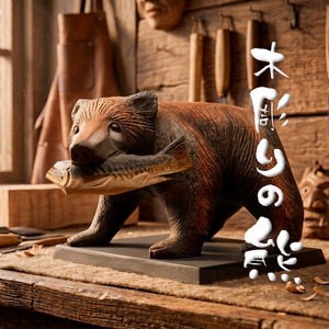 【昭和レトロ】3Dモデル 木彫りの熊