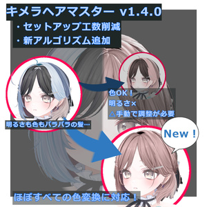 髪キメラの色統一と色変えとメッシュ変形までするやつ"キメラヘアマスター"v1.5.13 缩略图 3