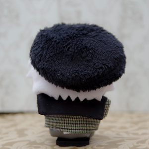 黒×ピンクファー】にじぱぺっと ぬい帽子 ぬい服 ネコ耳 ニット帽 10cm