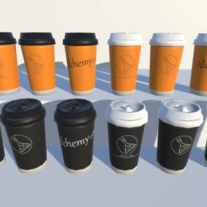 【選べる48種】オリジナル3Dコーヒーカップモデルセット【Unity向け】