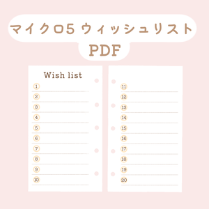 【システム手帳】マイクロ5 ウィッシュリスト