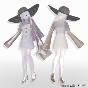 【10アバター対応】24AW 異素材＆カラーブロッキング★美人顔パンプス【VRC想定衣装】 缩略图 24