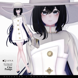 【10アバター対応】24AW 異素材＆カラーブロッキング★美人顔パンプス【VRC想定衣装】 缩略图 16