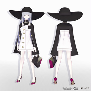 【10アバター対応】24AW 異素材＆カラーブロッキング★美人顔パンプス【VRC想定衣装】 缩略图 10