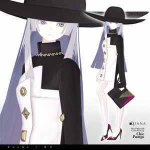 【10アバター対応】24AW 異素材＆カラーブロッキング★美人顔パンプス【VRC想定衣装】 缩略图 11