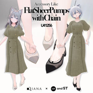 【15アバター対応】アクセサリー感覚♪チェーンつきフラットシアーパンプス【VRC想定衣装】 缩略图 2