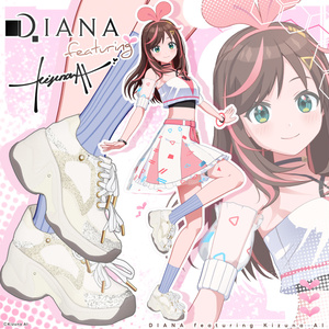 【DIANA featuring Kizuna AI】 無料配布☆ダブルリボンが可愛い♪ボリュームソールスニーカー【17アバター対応】