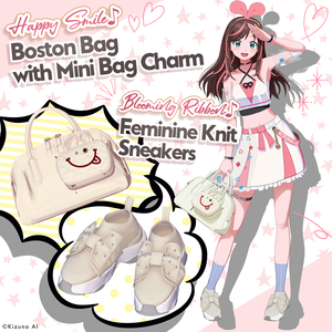 【配布終了】【DIANA featuring Kizuna AI】 無料配布☆華やかリボン♪フェミニンニットスニーカーと動く♪ミニBAGチャーム付きボストン【17アバター対応】