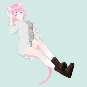 Project 01 - Casual. Ready to use 3d model VRM/ VRC/ MMD. Sweater/ shirt/ short denim