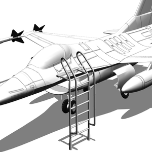 ３D 戦闘機用梯子　戦闘機　ボーディングラダー