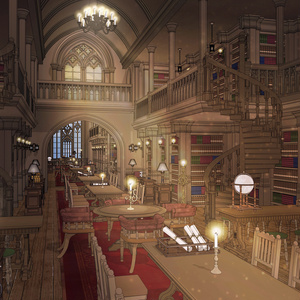 北部大公の大図書館｜ゴシック城 内部 3D背景 (SketchUp)