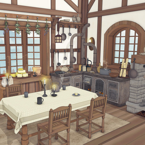 小さな菜園のあるこぢんまりとした家（外部 / 内部）｜3D背景素材（SketchUp）