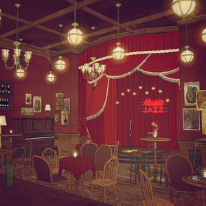 19世紀ヨーロッパ風 BAR｜舞台・電話ボックス付き（外部 / 内部）｜3D背景素材（SketchUp）