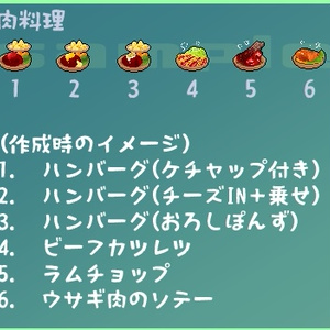 【ドット】食べ物アイコン6種
