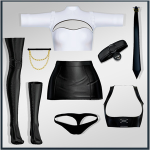 「セレスティア」 &「竜胆」| Selestia & Rindo Sexy Noir Outfit 缩略图 5