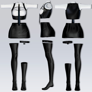 「セレスティア」 &「竜胆」| Selestia & Rindo Sexy Noir Outfit 缩略图 4