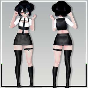 「セレスティア」 &「竜胆」| Selestia & Rindo Sexy Noir Outfit 缩略图 3