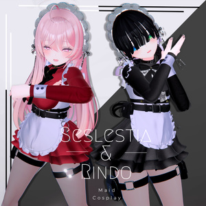 【セレスティア】【竜胆】| Selestia & Rindo Maid Cosplay 缩略图 3