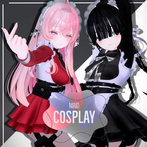 【セレスティア】【竜胆】| Selestia & Rindo Maid Cosplay 缩略图 2