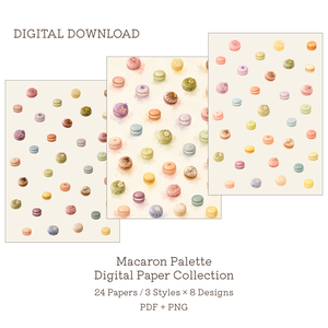 Macaron Palette｜マカロンのデジタルペーパー 24枚セット｜PDF・PNG