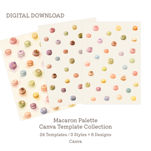 Macaron Palette｜マカロンのCanvaテンプレート24枚｜デジタルペーパー