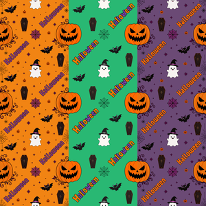 ハロウィン　シームレスデジタルペーパー3枚セット｜背景素材・デジタル手帳・壁紙・ラッピング