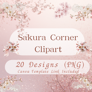 🌸Sakura Corner Clipart Set 20 Designs🌸