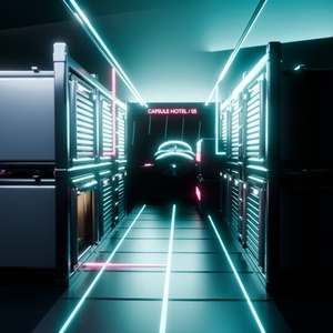 サイバーパンクJAPANESEカプセルホテル【Quest対応 / VRChatワールド向けフルキット】 / Cyberpunk Capsule Hotel Kit 缩略图 2