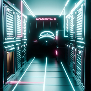 サイバーパンクJAPANESEカプセルホテル【Quest対応 / VRChatワールド向けフルキット】 / Cyberpunk Capsule Hotel Kit 缩略图 3