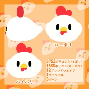 【VRChat】あたまにのせて！にわとりちゃんアクセサリー 缩略图 4