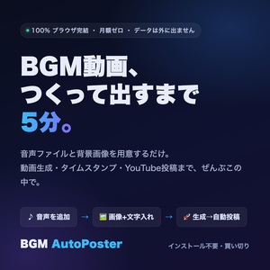 BGM AutoPoster(BGM動画の作成からYouTube投稿まで自動化ツール)
