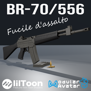 【VRChat想定】BR-70/556 アサルトライフル【射撃ギミック付き】