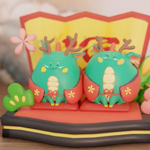 3D model of a New Year's dragon ornament