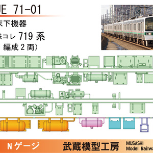 【アウトレット品】JE71-01：鉄コレ719系床下機器パーツ