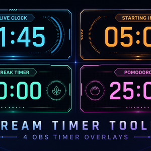 【無料】OBS配信タイマー Live Clock｜VTuber・ゲーム・雑談・作業配信向け（透過HTML）