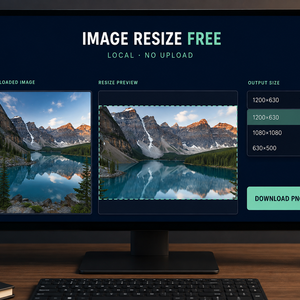【無料】Local Image Resize Free｜画像リサイズ・中央トリミングツール（HTML）