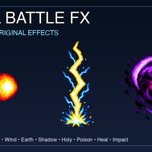 【ゲーム素材】PIXEL BATTLE FX Vol.1｜ドット絵バトルエフェクト10種 PNG透過