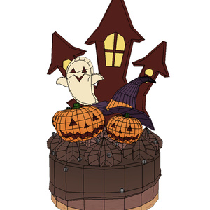 （３Dモデル）ハロウィン・ケーキ